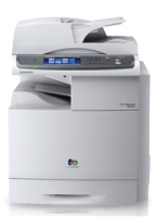 Samsung CLX8540ND multi-function color laser jet output. Features copy, fax, print, scan functions. Business class product.