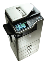 Sharp DX-C311 or DX-C401 MFP, copy, print, scanner, network ready are standard features.